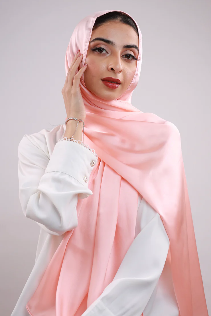 Our luxury Silk Hijabs are soft to the touch, with a light texture. They are sheer, when folded and/ or layered they are opaque. They are beautiful for any occasion.