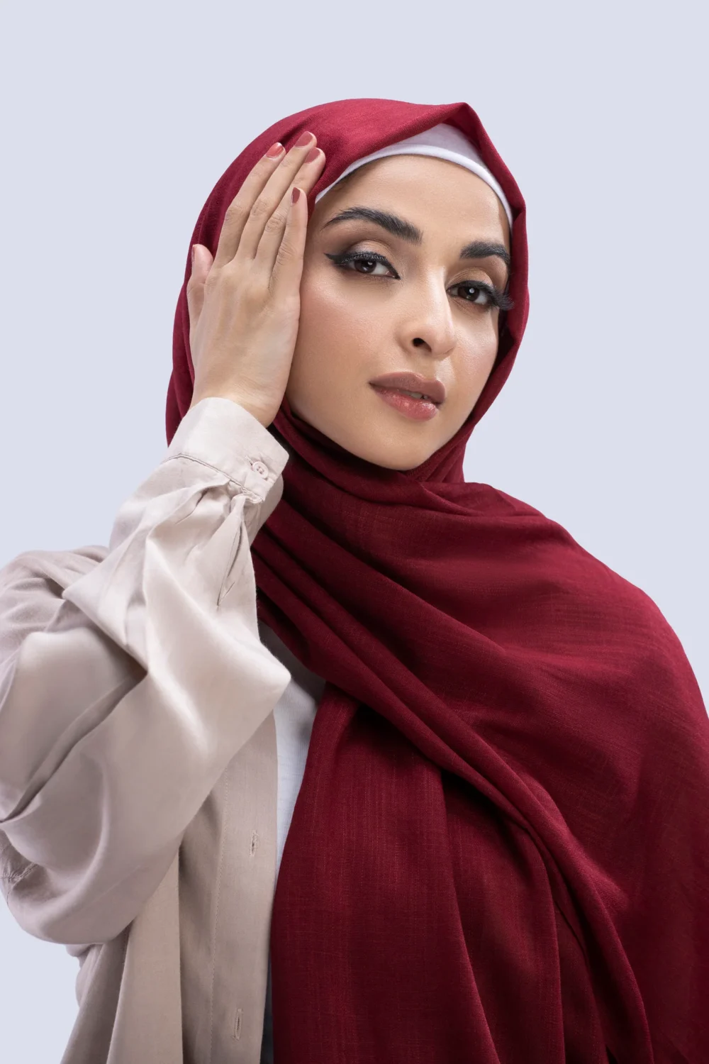 Our luxury Silk Hijabs are soft to the touch, with a light texture. They are sheer, when folded and/ or layered they are opaque. They are beautiful for any occasion.