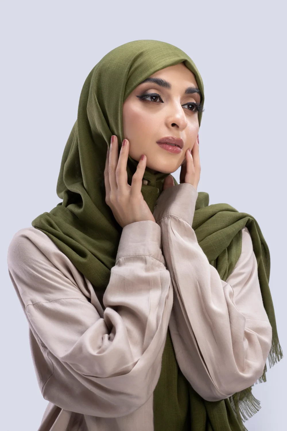 Our luxury Silk Hijabs are soft to the touch, with a light texture. They are sheer, when folded and/ or layered they are opaque. They are beautiful for any occasion.