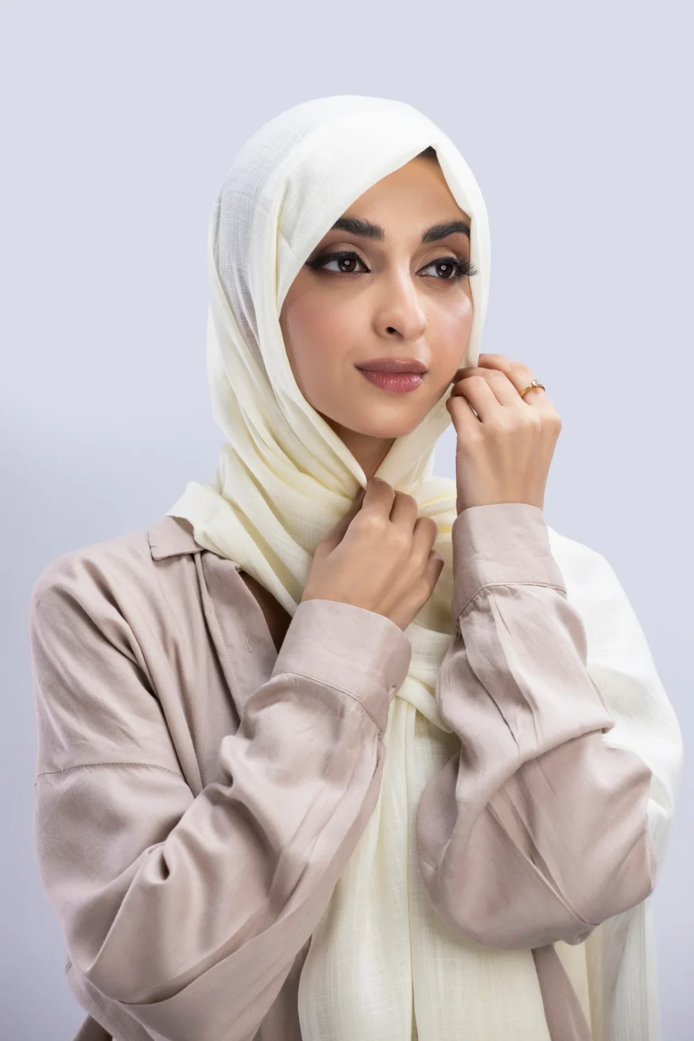 Our luxury Silk Hijabs are soft to the touch, with a light texture. They are sheer, when folded and/ or layered they are opaque. They are beautiful for any occasion.